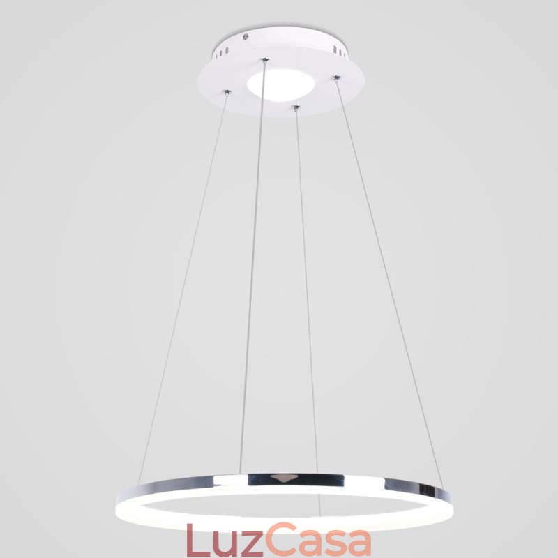 Luminária pendente moderna em acrílico circular 40cm