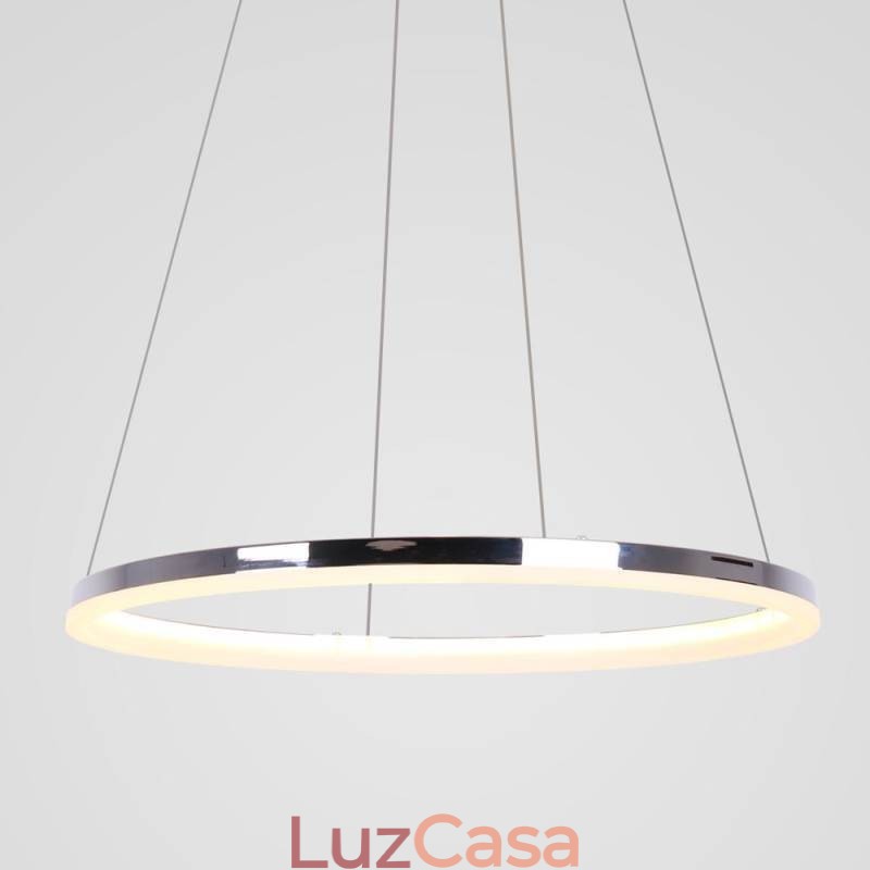 Luminária pendente moderna em acrílico circular 40cm