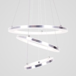 Luminária pendente moderna acrílica 3 anéis lâmpada 40+30+20cm