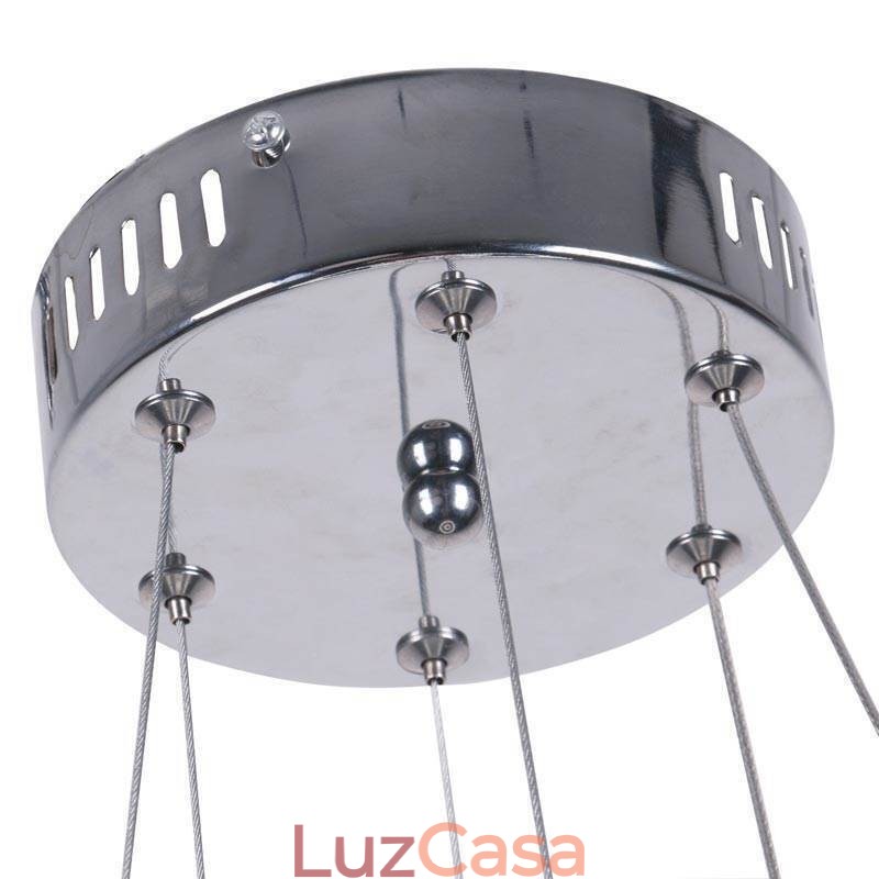 Luminária pendente moderna acrílica 2 anéis lâmpada 40+20cm