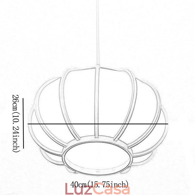 Luminária pendente criativa de bambu japonesa Luminária pendente moderna e simples para sala de chá Luminária redonda