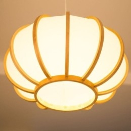 Luminária pendente criativa de bambu japonesa Luminária pendente moderna e simples para sala de chá Luminária redonda