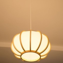 Luminária pendente criativa de bambu japonesa Luminária pendente moderna e simples para sala de chá Luminária redonda
