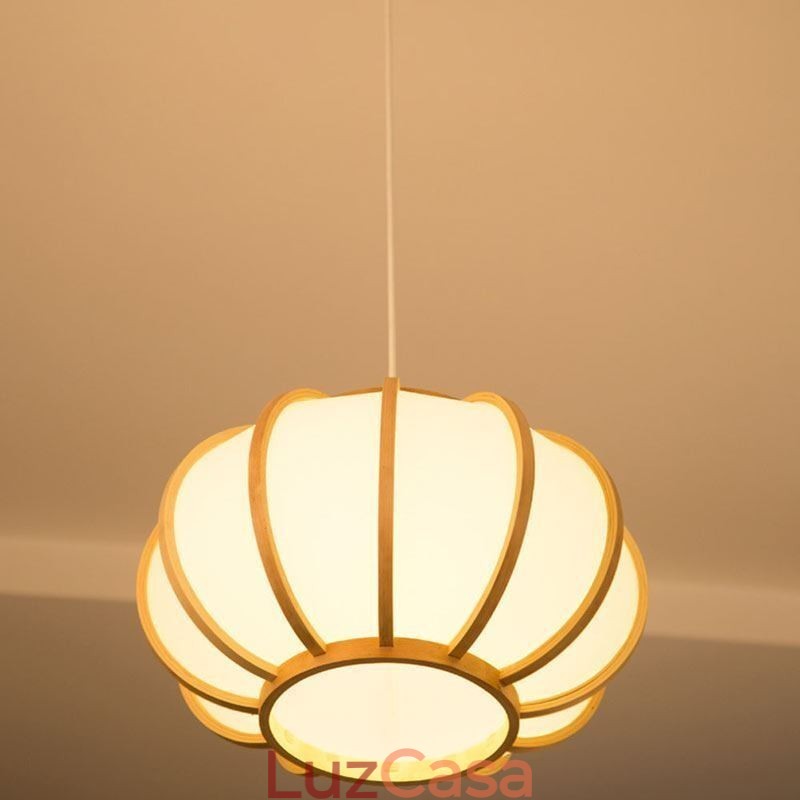 Luminária pendente criativa de bambu japonesa Luminária pendente moderna e simples para sala de chá Luminária redonda