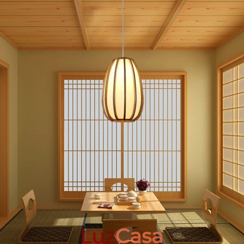 Luminária pendente de bambu Visual Comfort