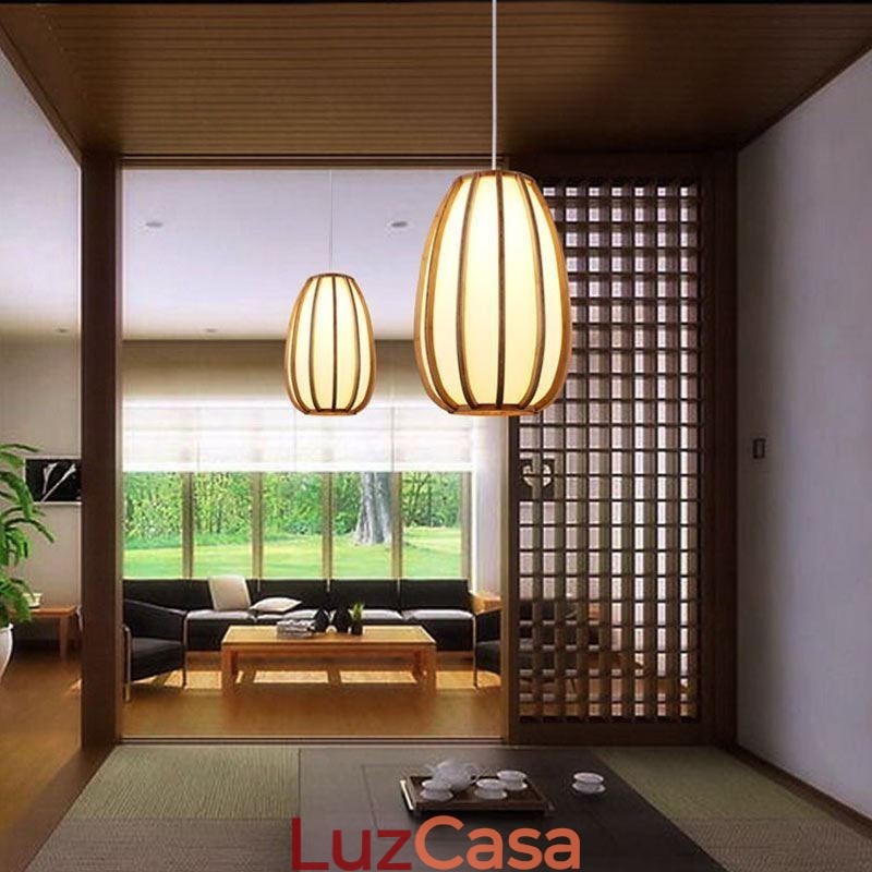 Luminária pendente de bambu Visual Comfort