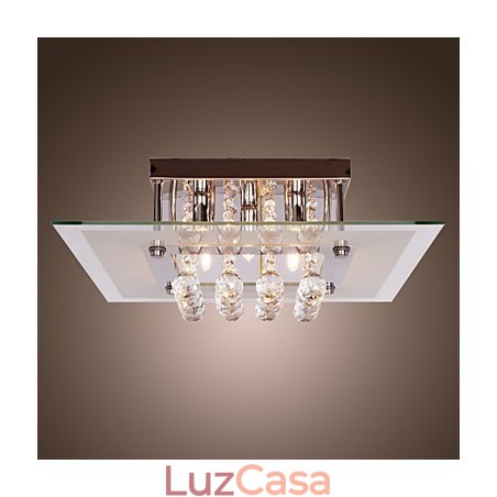 Luminária de teto moderna Crystal Living 5 luzes Luminária de teto moderna Crystal Living 5 luzes