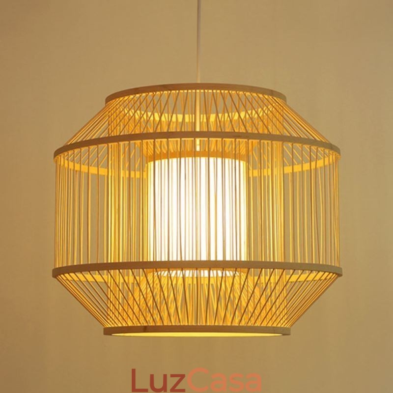 Luminária pendente de bambu com lanterna Luminária pendente japonesa criativa