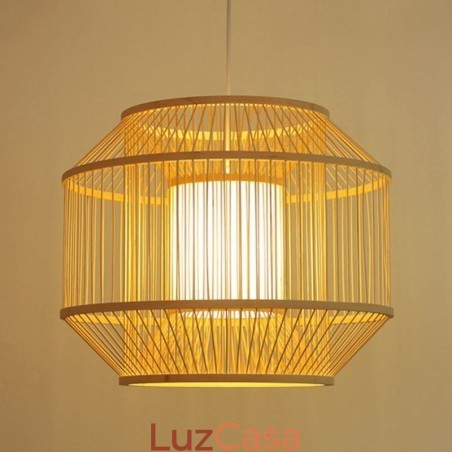 Luminária pendente de bambu com lanterna Luminária pendente japonesa criativa Luminária pendente de bambu com lanterna Luminária pendente japonesa criativa
