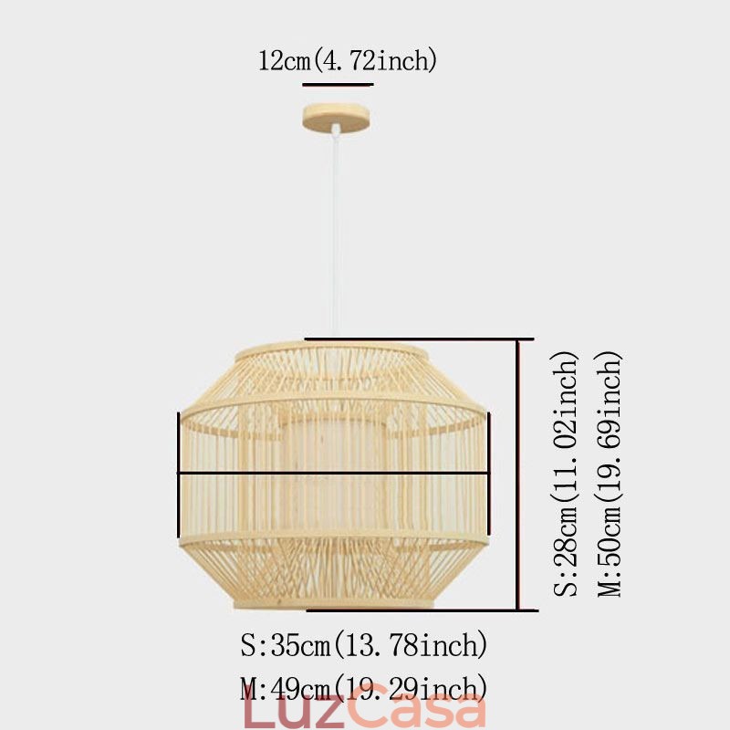 Luminária pendente de bambu com lanterna Luminária pendente japonesa criativa