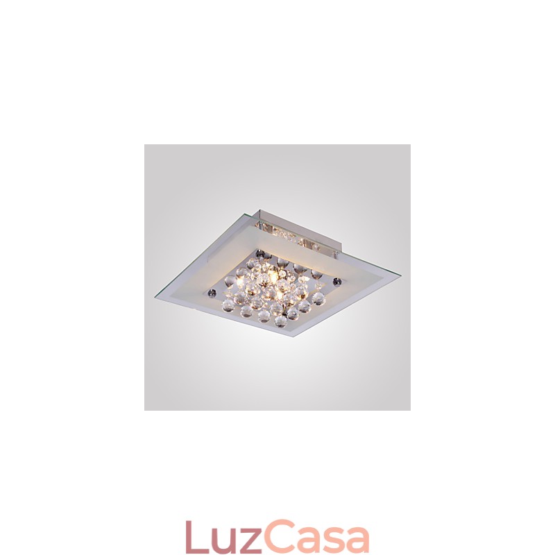 Luminária de teto moderna Crystal Living 5 luzes