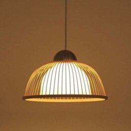 Luminária pendente moderna simples e descendente Luminária pendente especial de bambu Iluminação de cabeceira