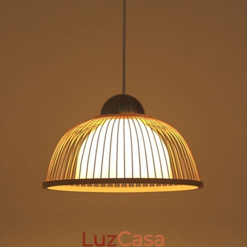 Luminária pendente moderna simples e descendente Luminária pendente especial de bambu Iluminação de cabeceira