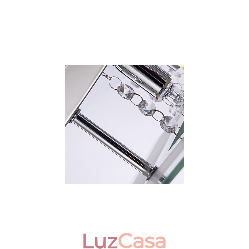Luminária de teto moderna Crystal Living 5 luzes