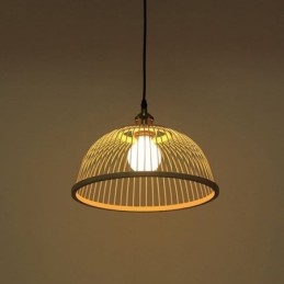 Luminária pendente moderna simples e descendente Luminária pendente especial de bambu Iluminação de cabeceira