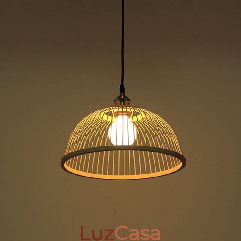 Luminária pendente moderna simples e descendente Luminária pendente especial de bambu Iluminação de cabeceira