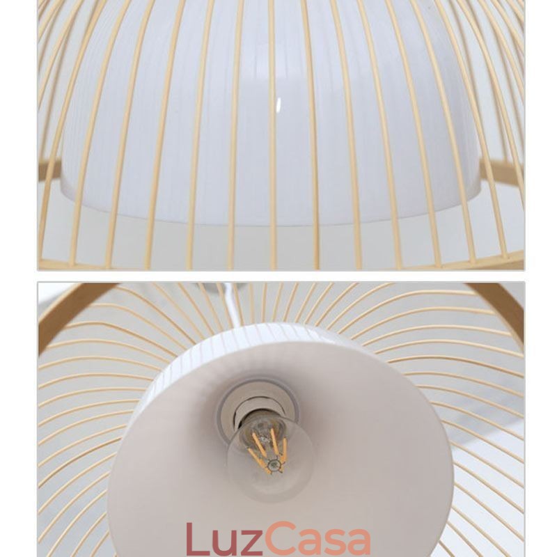 Luminária pendente moderna simples e descendente Luminária pendente especial de bambu Iluminação de cabeceira