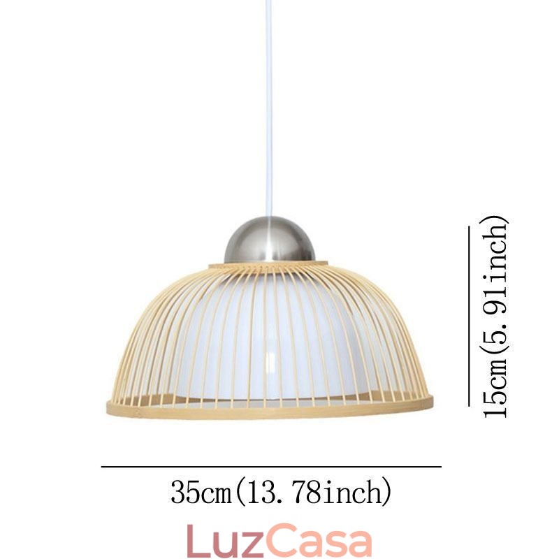Luminária pendente moderna simples e descendente Luminária pendente especial de bambu Iluminação de cabeceira