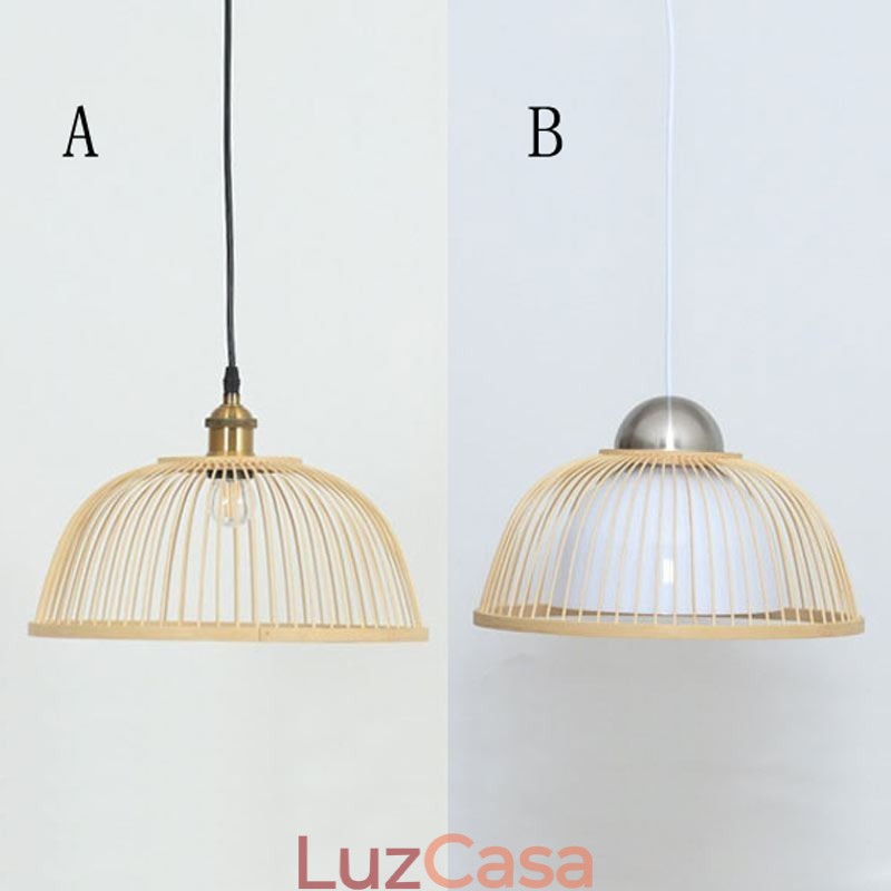 Luminária pendente moderna simples e descendente Luminária pendente especial de bambu Iluminação de cabeceira