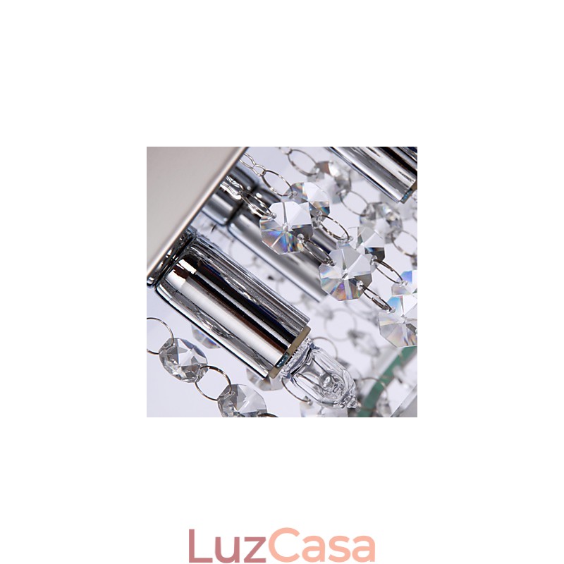 Luminária de teto moderna Crystal Living 5 luzes