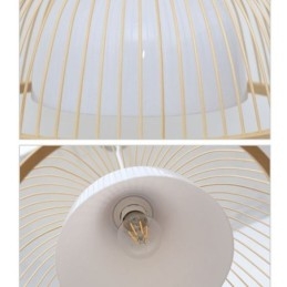 Luminária pendente moderna simples e descendente Luminária pendente especial de bambu Iluminação de cabeceira