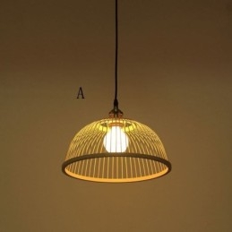 Luminária pendente de bambu Dome Luminária pendente tecida à mão