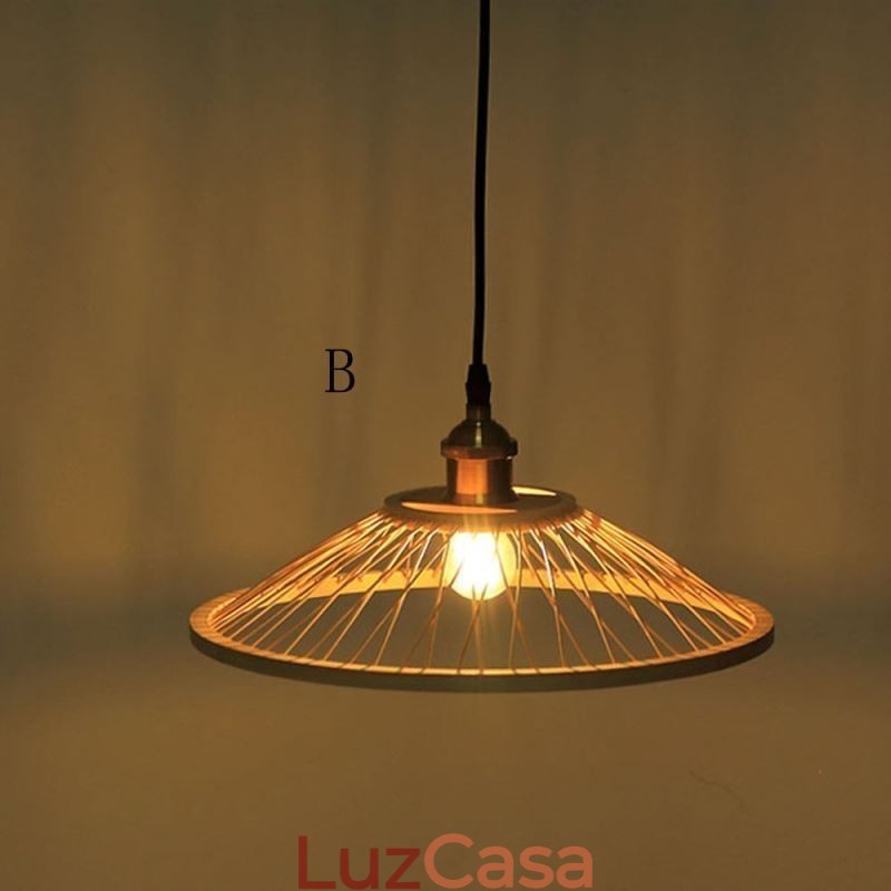 Luminária pendente de bambu Dome Luminária pendente tecida à mão
