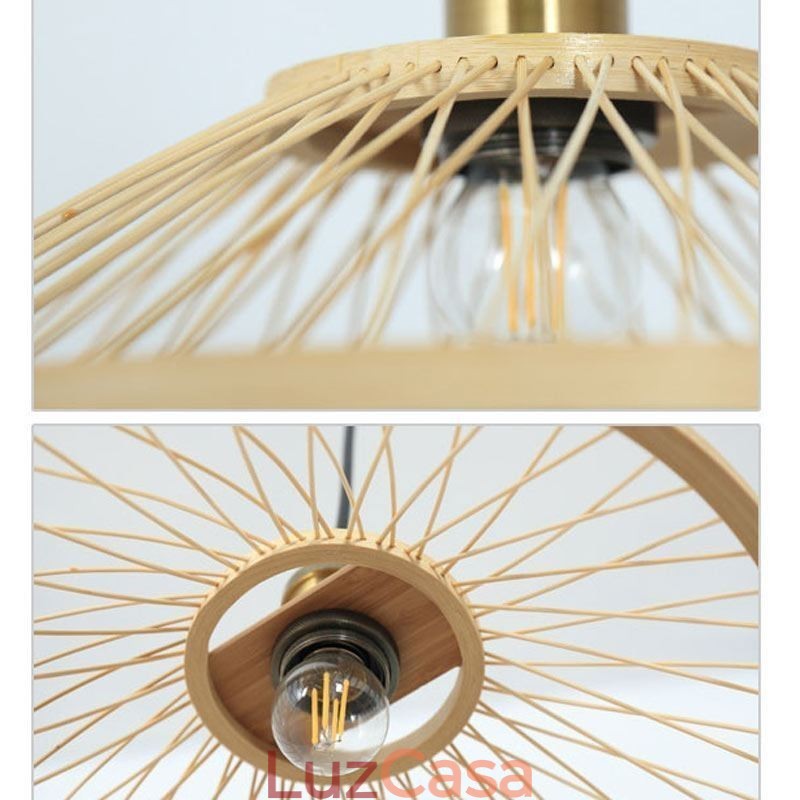 Luminária pendente de bambu Dome Luminária pendente tecida à mão