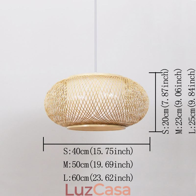 Luminária pendente decorativa de bambu Conforto visual