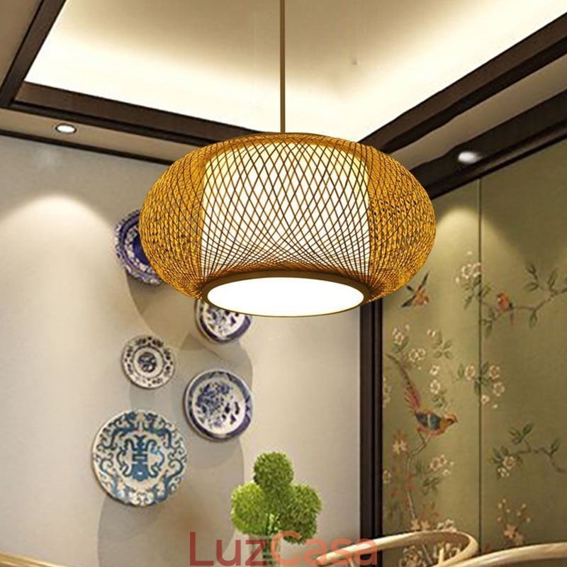 Luminária pendente decorativa de bambu Conforto visual