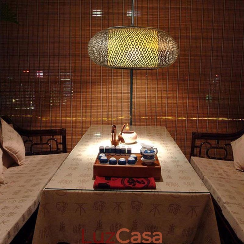 Luminária pendente decorativa de bambu Conforto visual