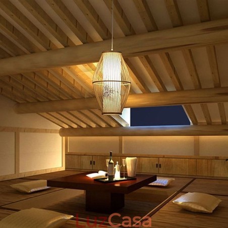 Luminária pendente clássica feita à mão em bambu Luminária pendente clássica feita à mão em bambu