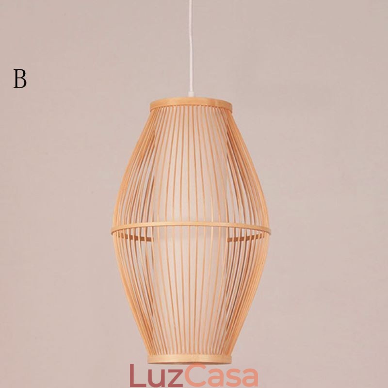 Luminária pendente clássica feita à mão em bambu