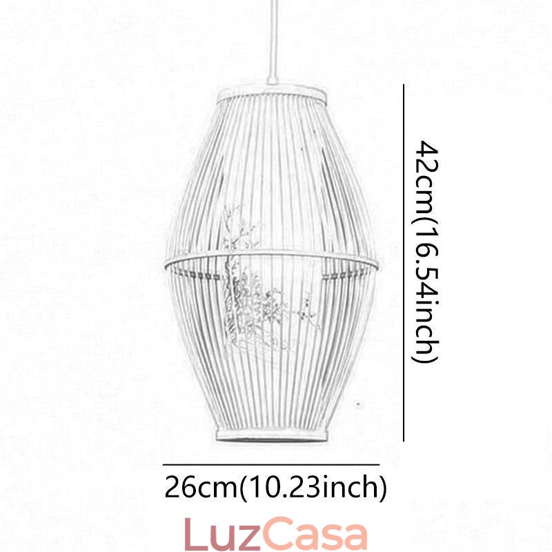 Luminária pendente clássica feita à mão em bambu