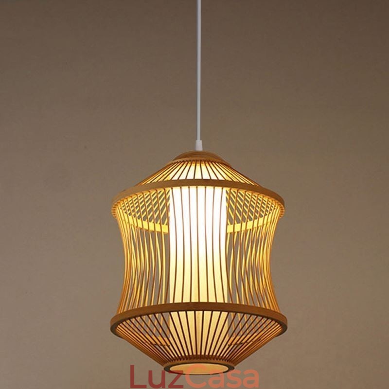Luminária pendente em gaiola de bambu Visual Comfort