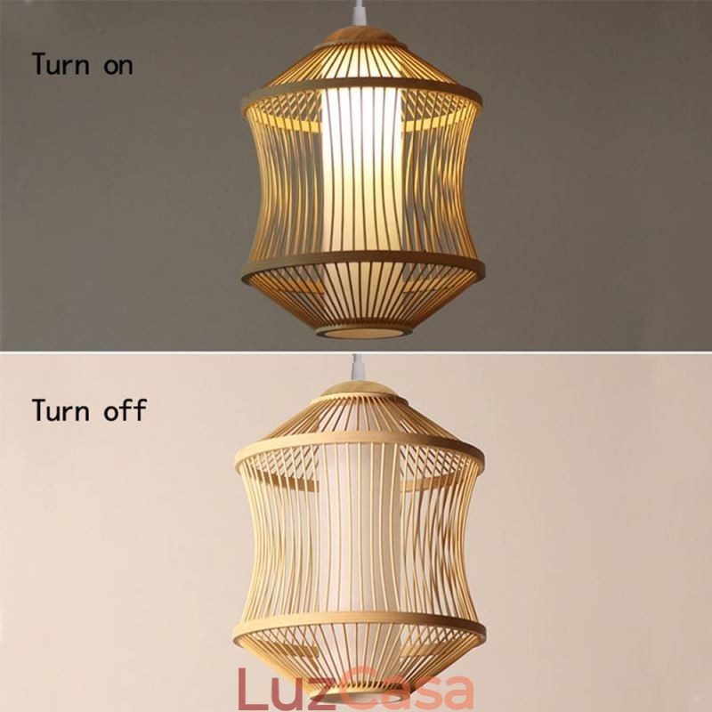Luminária pendente em gaiola de bambu Visual Comfort