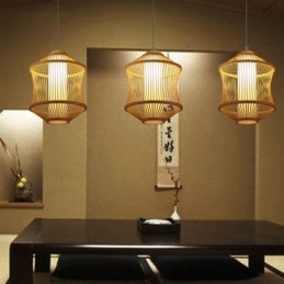 Luminária pendente em gaiola de bambu Visual Comfort