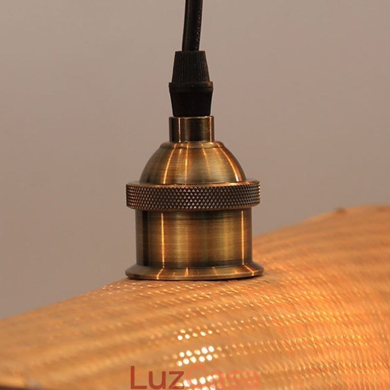 Luminária pendente criativa de folha Luminária pendente contemporânea de bambu Iluminação para sala de chá