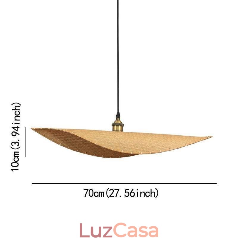 Luminária pendente criativa de folha Luminária pendente contemporânea de bambu Iluminação para sala de chá