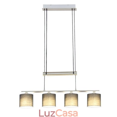 Luminária pendente moderna de 4 luzes com abajur de tecido e altura ajustável Luminária pendente moderna de 4 luzes com abajur de tecido e altura ajustável