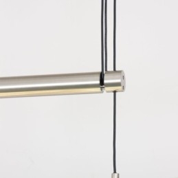 Luminária pendente moderna de 4 luzes com abajur de tecido e altura ajustável