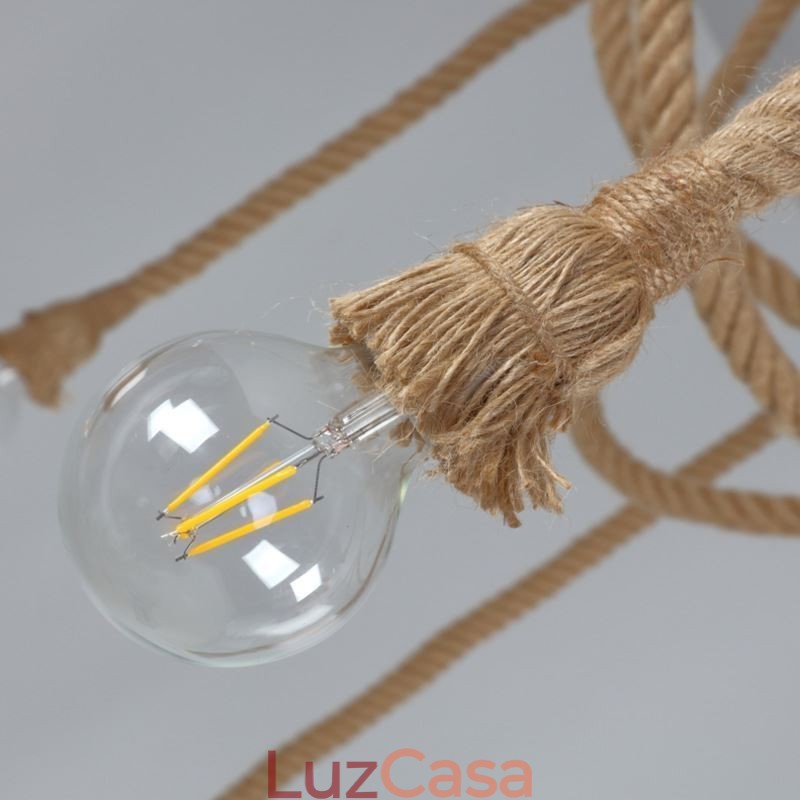 Estilo Retro 6 10 Cabeças Pendente Luz Corda De Cânhamo Lustre Vintage Luz De Teto