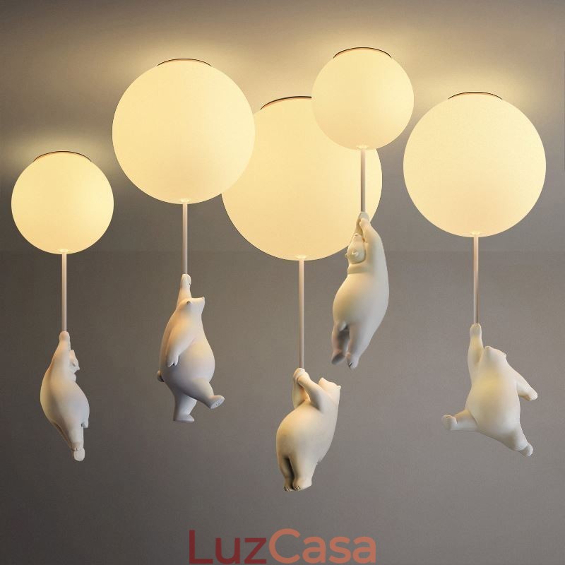 Nordic Ballon Luz de teto Acrílico Pendente Luz Crianças Crianças