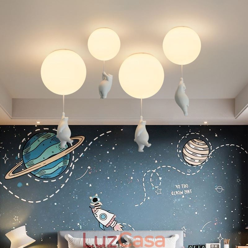 Nordic Ballon Luz de teto Acrílico Pendente Luz Crianças Crianças