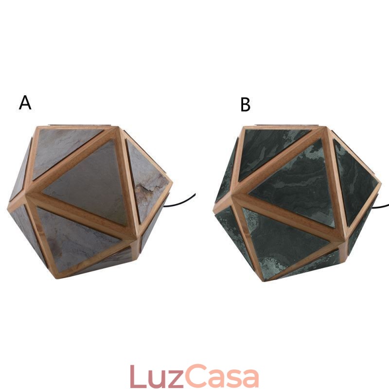 Luminária pendente geométrica em forma de diamante 3D com design translúcido