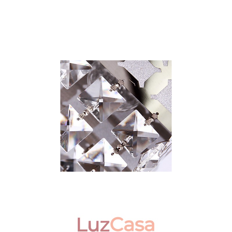 Lustre moderno de cristal inoxidável 4 luzes