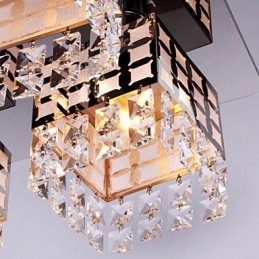 Lustre moderno de cristal inoxidável 4 luzes