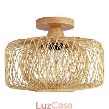 Luminária de teto retrô de camada dupla, abajur de bambu feito à mão, luz de teto Luminária de teto retrô de camada dupla, abajur de bambu feito à mão, luz de teto