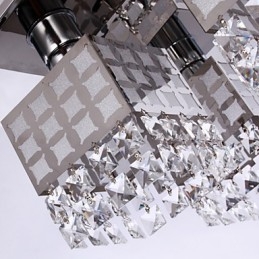 Lustre moderno de cristal inoxidável 4 luzes