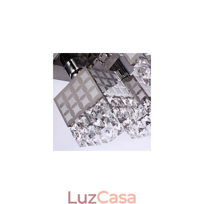 Lustre moderno de cristal inoxidável 4 luzes